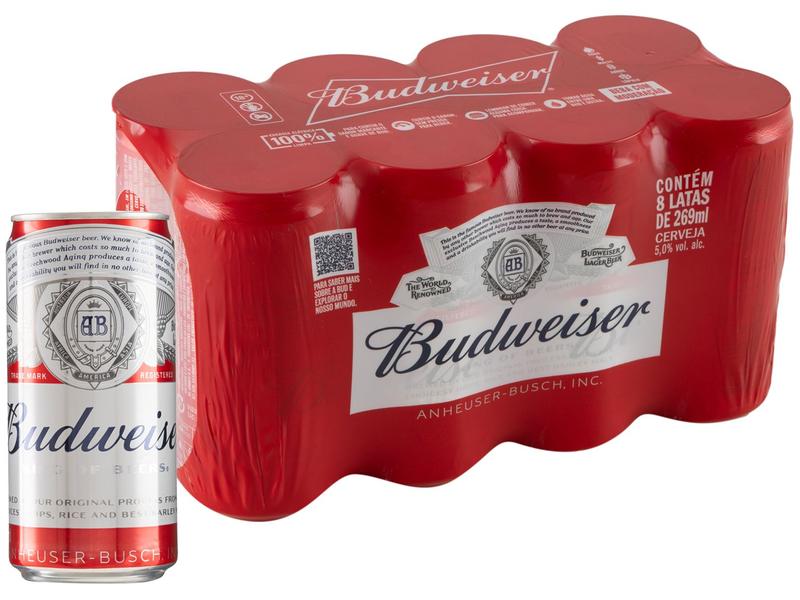 Cerveja Budweiser American Lager 8 Unidades Lata 269ml - Cerveja